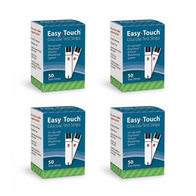 EasyTouch Glucose Test Strips - 200 Count (4 Boxes of 50 Each) EXP: 05/2027