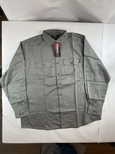 Forge Workwear FR Men's Long Sleeve Button Down Work Shirt Gray Size XL NWT