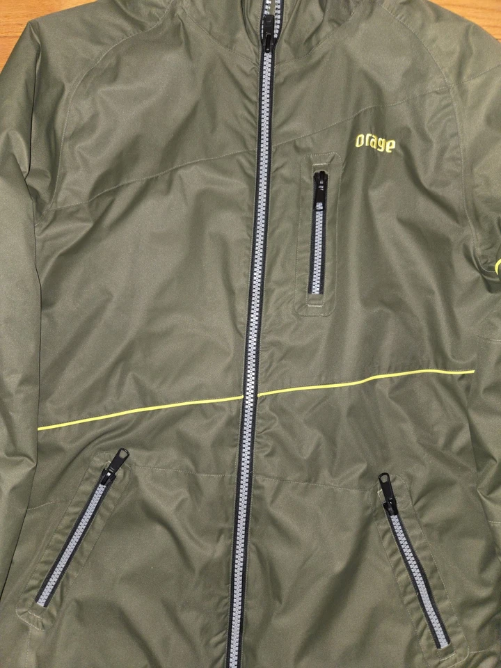 Chaqueta de esquí Orage verde oliva/amarillo talla grande Foto 3 de 4