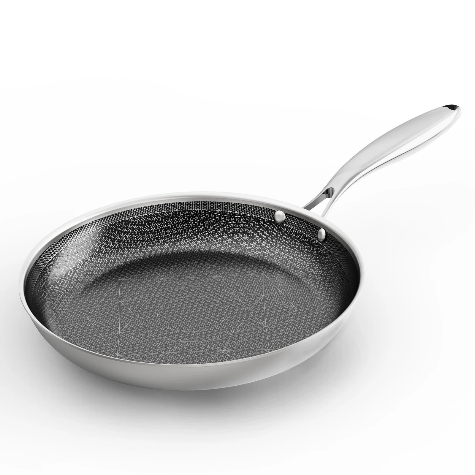 Frying Pan 10-Inch 3-Ply Clad Stainless Steel Induction Compatible