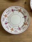 6pc Antique 19th c. Vintage Hand Painted Floral Flower Lustreware Plate Set — photo 7