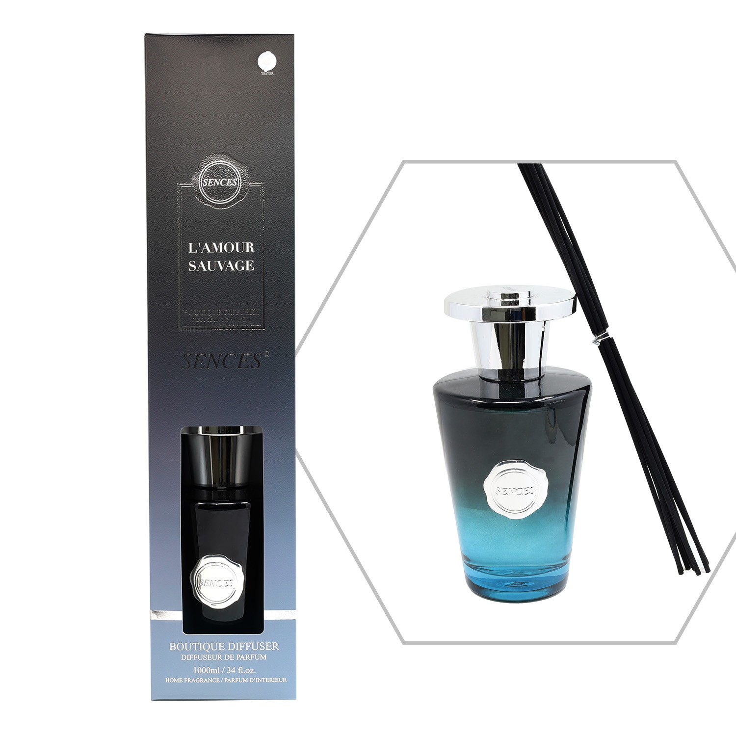 Baltus Reed Diffuser 1000ml Scent Wick Fragrance L'amour Sauvage Aromatherapy