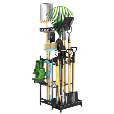 Garden Tool Organizer for Garage, Utility Storage Racks with Hooks
