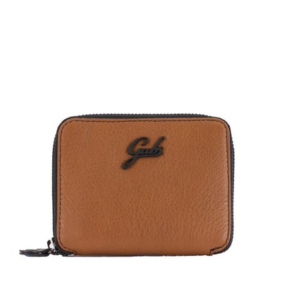 Gabs Wallet Gmoney49 Squared Outline Leather Brown Woman