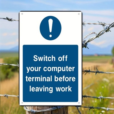 Computer Terminal Sign 8x12 Inch Metal Office Decor
