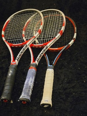 (3) BABOLAT PURE STORM TENNIS RACQUET LOT 