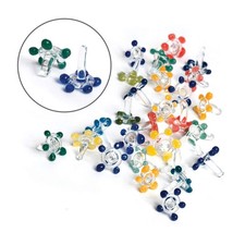 Small Daisy Flower Beads, Premium Quality Hand Blown 25 5 Pack 