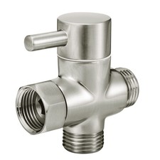 Solid Brass 3-way G1/2 Shower Diverter Brushed Nickel 