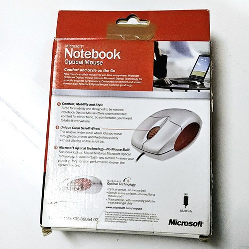 Vintage Microsoft Notebook Optical Mouse USB New Boxed - Picture 2 of 4
