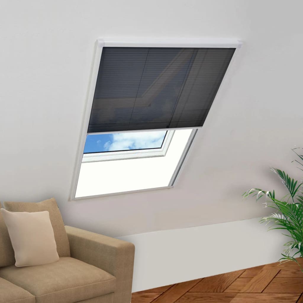 Zanzariera Plissettata per Finestra 80x100 cm in Alluminio Alta Tenuta
