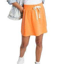 Wild Fable Women's Knit Tennis Mini A-Line Skirt, Sporty Striped Orange, M