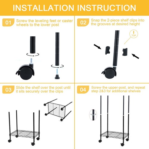 Heavy Duty 6-Tier Storage Shelves, 17'' D x 11'' W x 63'' H Adjustable Shelvi... - Picture 3 of 7