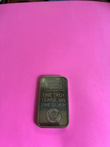 1oz Silver Bar, Golden State Mint, .999 Fine Silver Proof New Uncirculated GSM