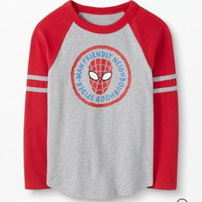 Hanna Andersson Boys Long-Sleeve T-Shirt Size 8 Spider-Man Marvel Baseball