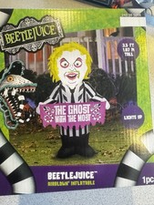 New Gemmy Beetlejuice Ghost with Most Airblown Yard Inflatable 3.5' Lights Up