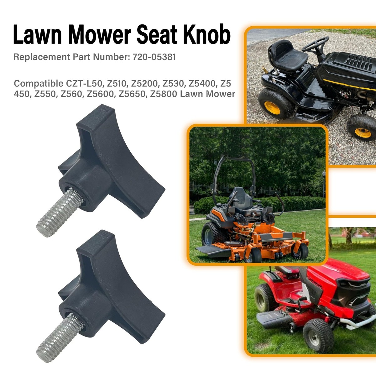 ｸﾛｰｾﾞｯﾄ(No:1285793) Replacement Lawn Mower Seat Knob 720-05381 Fits MTD, Troy-Bilt
