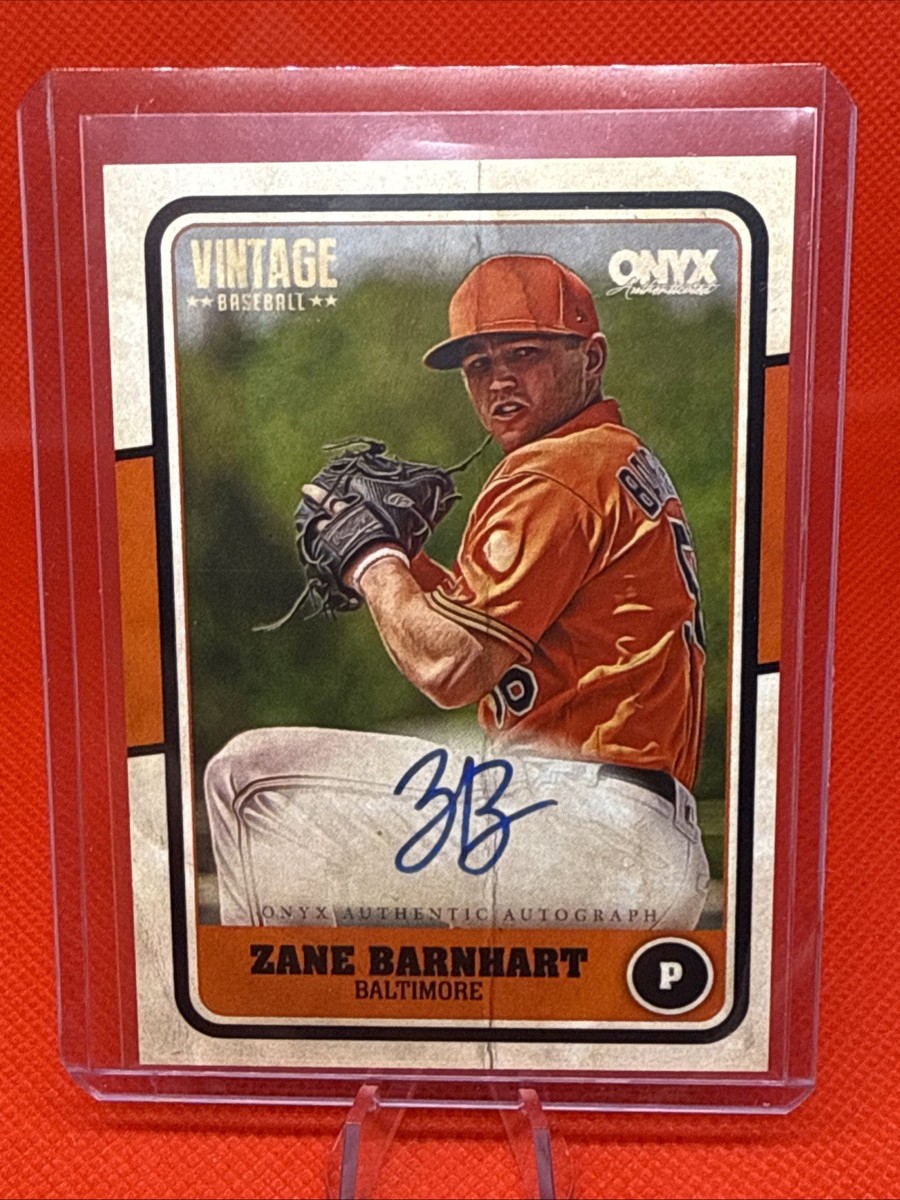 Zane Barnhart 2025 Onyx Vintage Baseball on Card Auto Baltimore