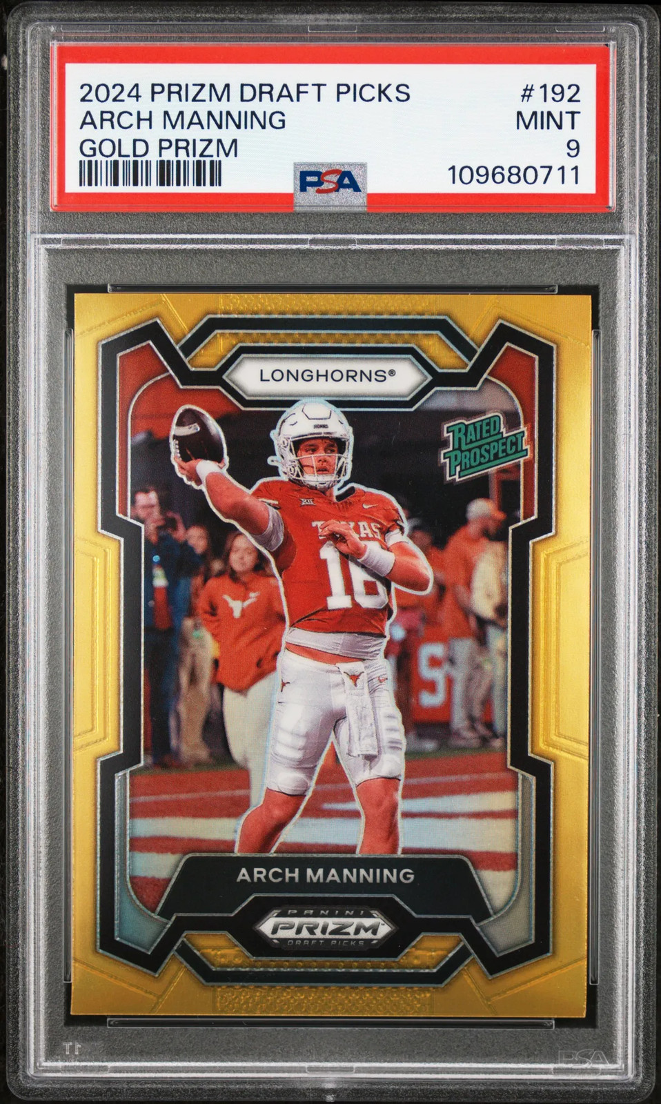 2024 Prizm Draft Picks - Arch Manning - Gold /10 - PSA 9 - #192
