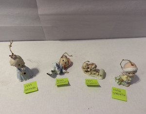 Enesco Precious Moments Porcelain Christmas Ornament Lot of 26 Hanging Limited