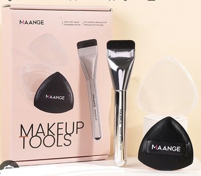 MAANGE 3pc Liquid Foundation Concealer Set , Mask Brush & Air Cushion Puff New