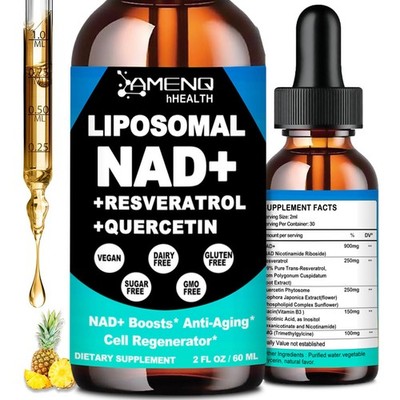 NAD Supplement, Liposomal NAD Nicotinamide Riboside Resveratrol 900mg Quercetion