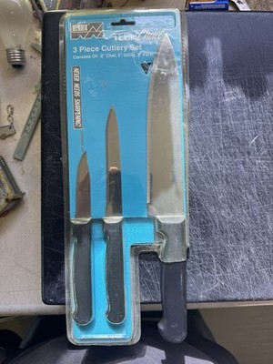 Vintage NOS Mendix 3 Piece Cutlery Set Knife Tech Choice Chef Utility Parer New