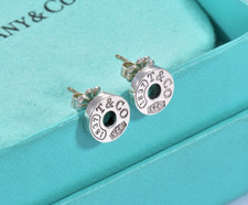 Aretes circulares Tiffany & Co plata 1837 en bolsa preciosos raros redondos gruesos