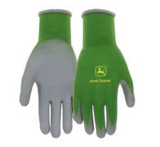 LP77152 John Deere Licesend Youth PU Dipped Gloves Green JD37200