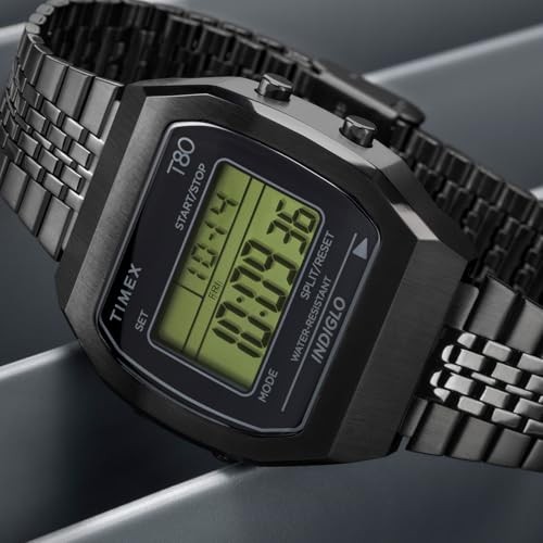 時計 TIMEX 80 tx-tw2w91600 TIMEX Classic T-80 TW2W91600 Black Dial Digital Quartz 30M