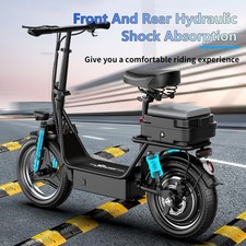 Electric Scooter with Seat 1500W 25MPH 45 Miles Range14" Tire with Box US 6