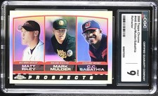 2000 Topps Chrome #446 Matt Riley / Mark Mulder / CC Sabathia Refractors CGC 9