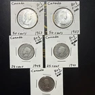 Canadian SILVER LOT 5 Coin 80% Silver
