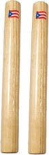 8 Inch Wood Claves, Puerto Rico Flag, Hand Percussion Instrument, Music, Rhythm