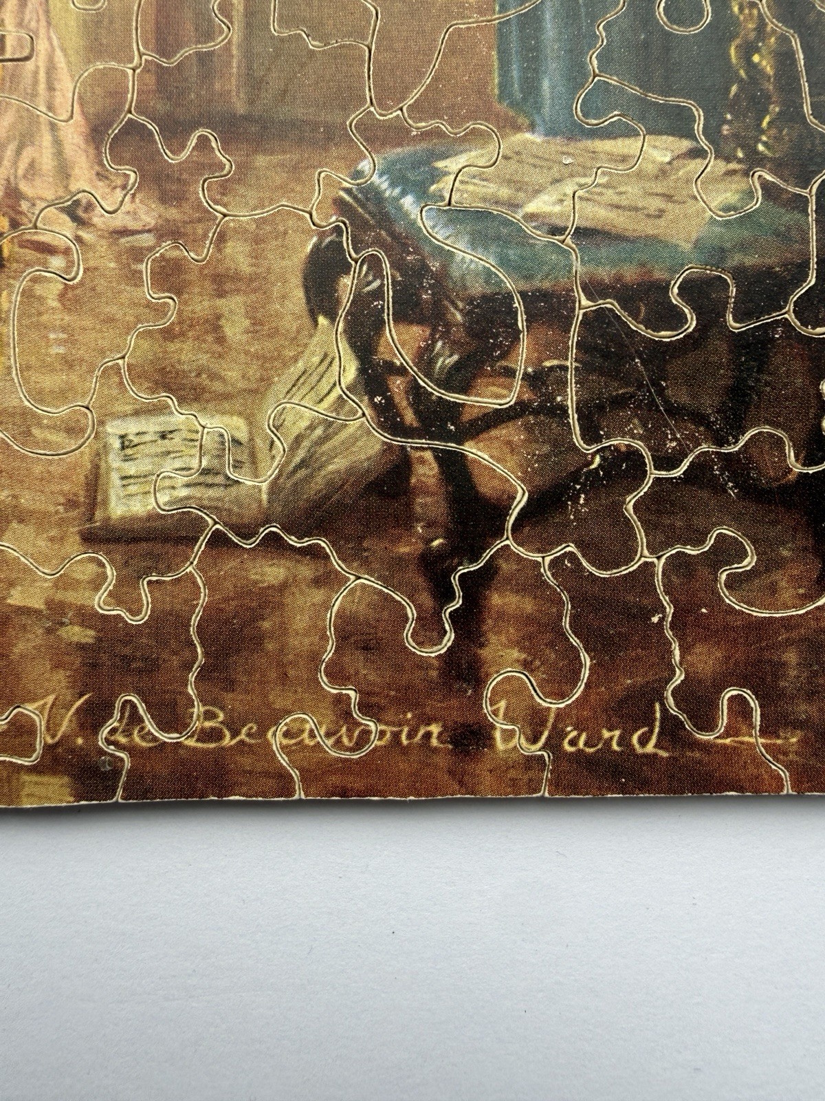 FABULOUS RARE U-NIT PICTURE JIGSAW PUZZLE HER FIRST RECITAL PIANO 64 FIGURAL WOW