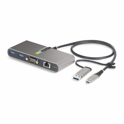 StarTech.com 2-Port USB-C Hub mit Ethernet und RS-232 Attached USB-C auf USB-A D