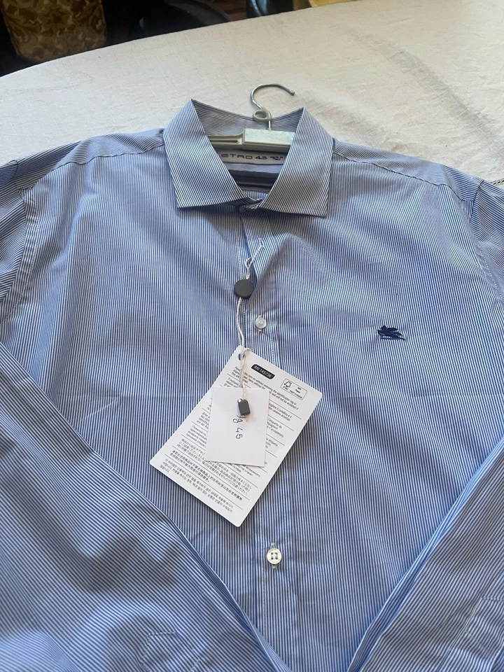 Etro Milano Men's Long Sleeve Dress Striped Button Down Shirt Size 45 Italy - Image 4 of 4