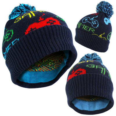 Jungen Gaming Bommelmütze für den Winter