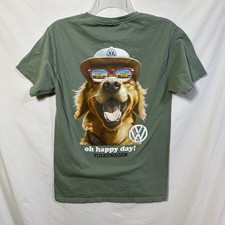 Volkswagen oh happy day Small Official Licensed T-Shirt Dog Retriever Beetle S