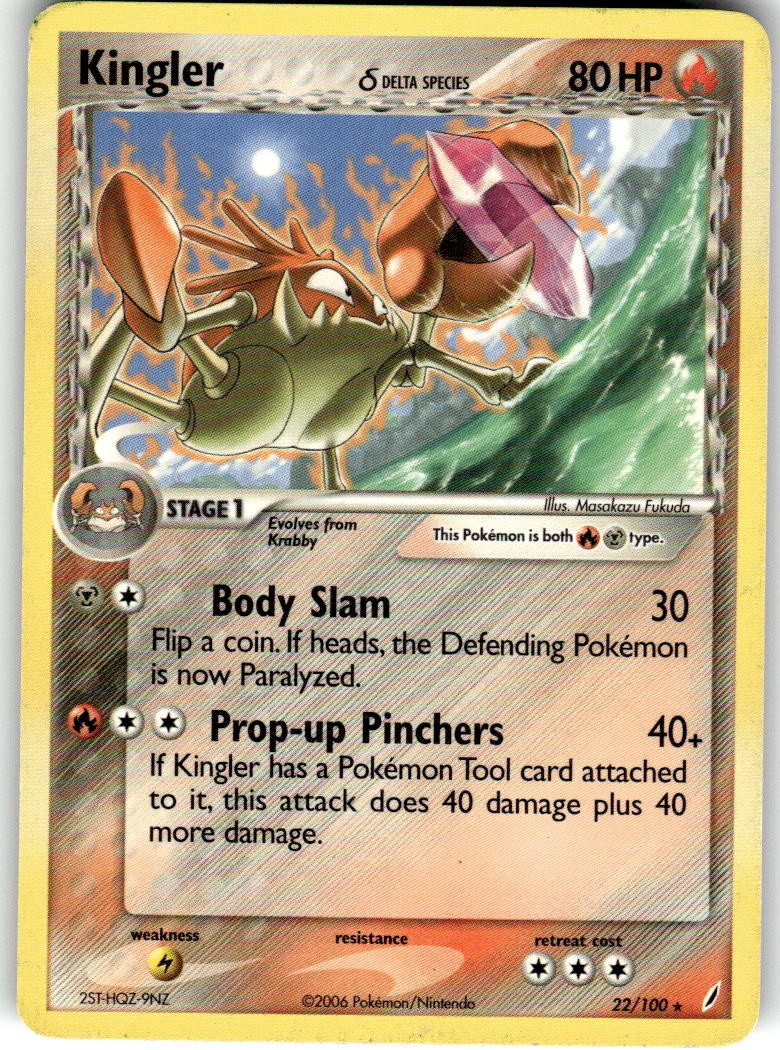 Kingler (Delta Species) Rare Crystal Guardians 22/100 NM