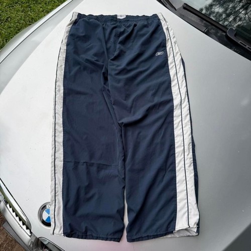 Early 2000s Navy and white Reebok track pants