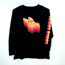 Psycho Bunny Long Sleeve T Shirt Youth Kids XL 18 20 Black Pima Cotton