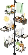 Shower Tension Rod Organizer, 6 Tier Rustproof Corner Shower Caddy Tension Pole