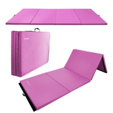 Gymnastics Mats for Tumbling, 4'x8'x2" Folding Exercise Gym Mat with Carrying...