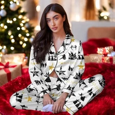 Hamilton Musical Satin Pajama Set Broadway Theater Sleepwear Alexander Hamilton