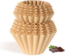 100 Count Unbleached Coffee Filters, 4-5 Cup Natural Basket Cup, Brown