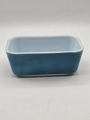 Vintage Pyrex Blue Refrigerator Dish 502-B Rectangular Fridgie No Lid