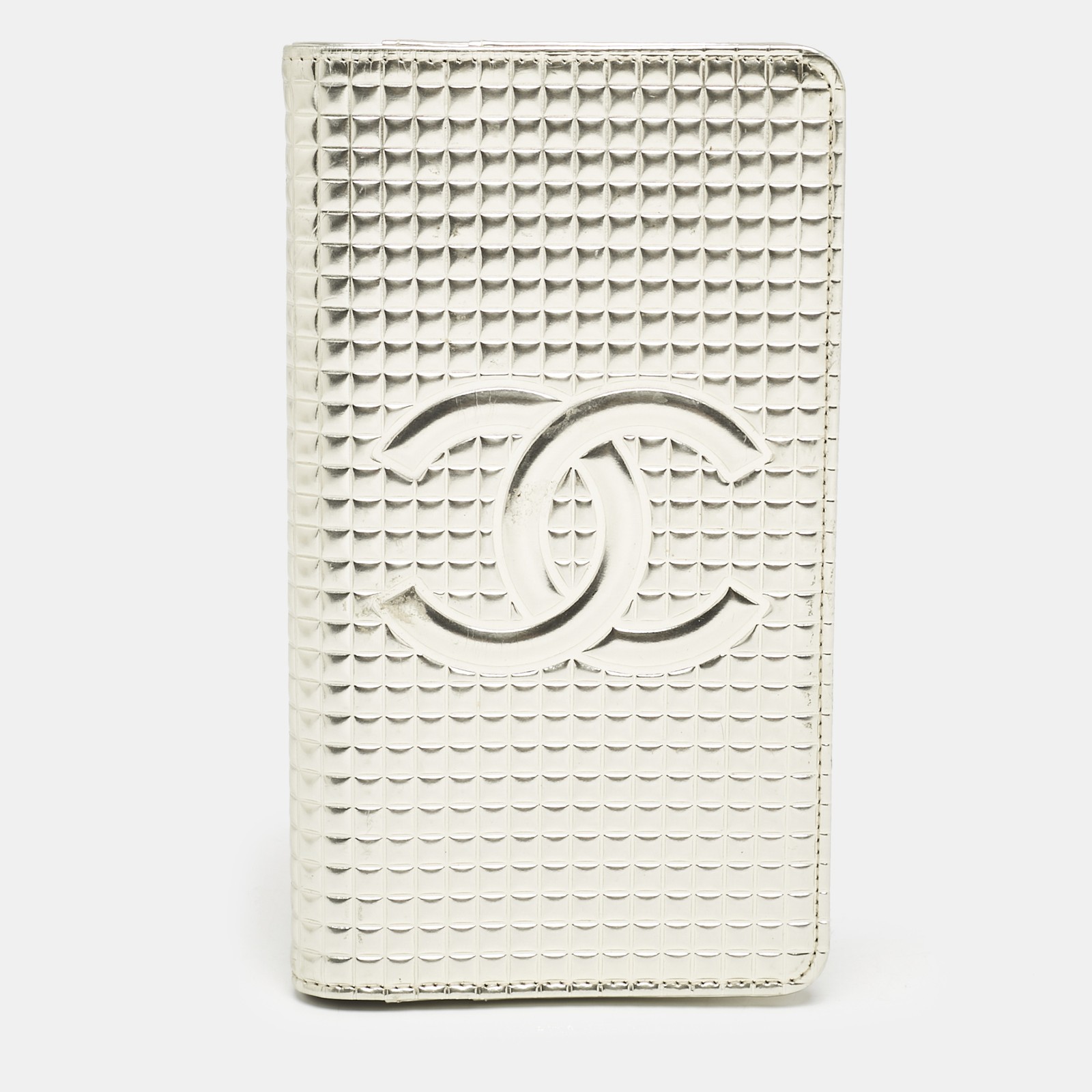 Chanel Gold Choco Bar Quilted Leather Address Book Wallet