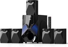 1000W 5.1 Home Theater Surround Sound System Deep Bass 8" Subwoofer Karaoke