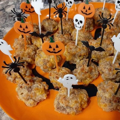 10-30pcs Halloween Toothpicks Pumpkin Ghost Bat Fork Plastic Cocktail Cake Picks