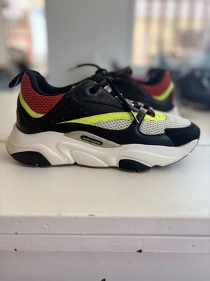 Dior Homme B22 Sneaker - Größe 42 - Schwarz / Fluo Yellow / Rot - Original